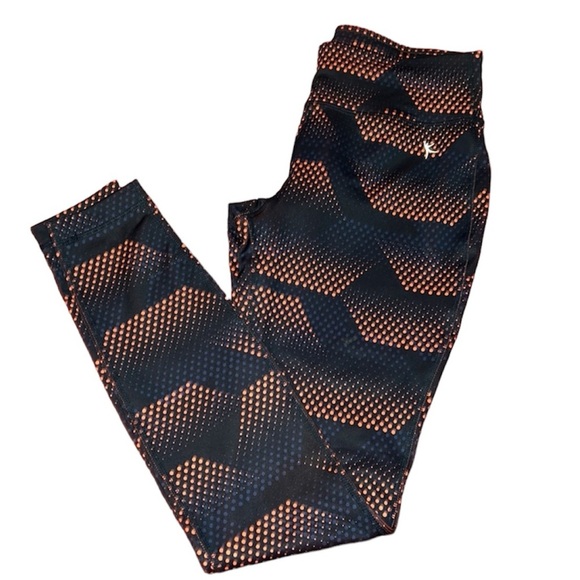 Danskin Leggings Geometric Pattern Performance Sz XS waist control Gym Pilates - Picture 3 of 8